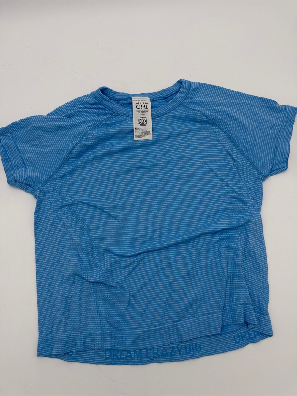 Athleta Girls Blue Striped Short Sleeve Tee